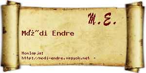 Módi Endre névjegykártya